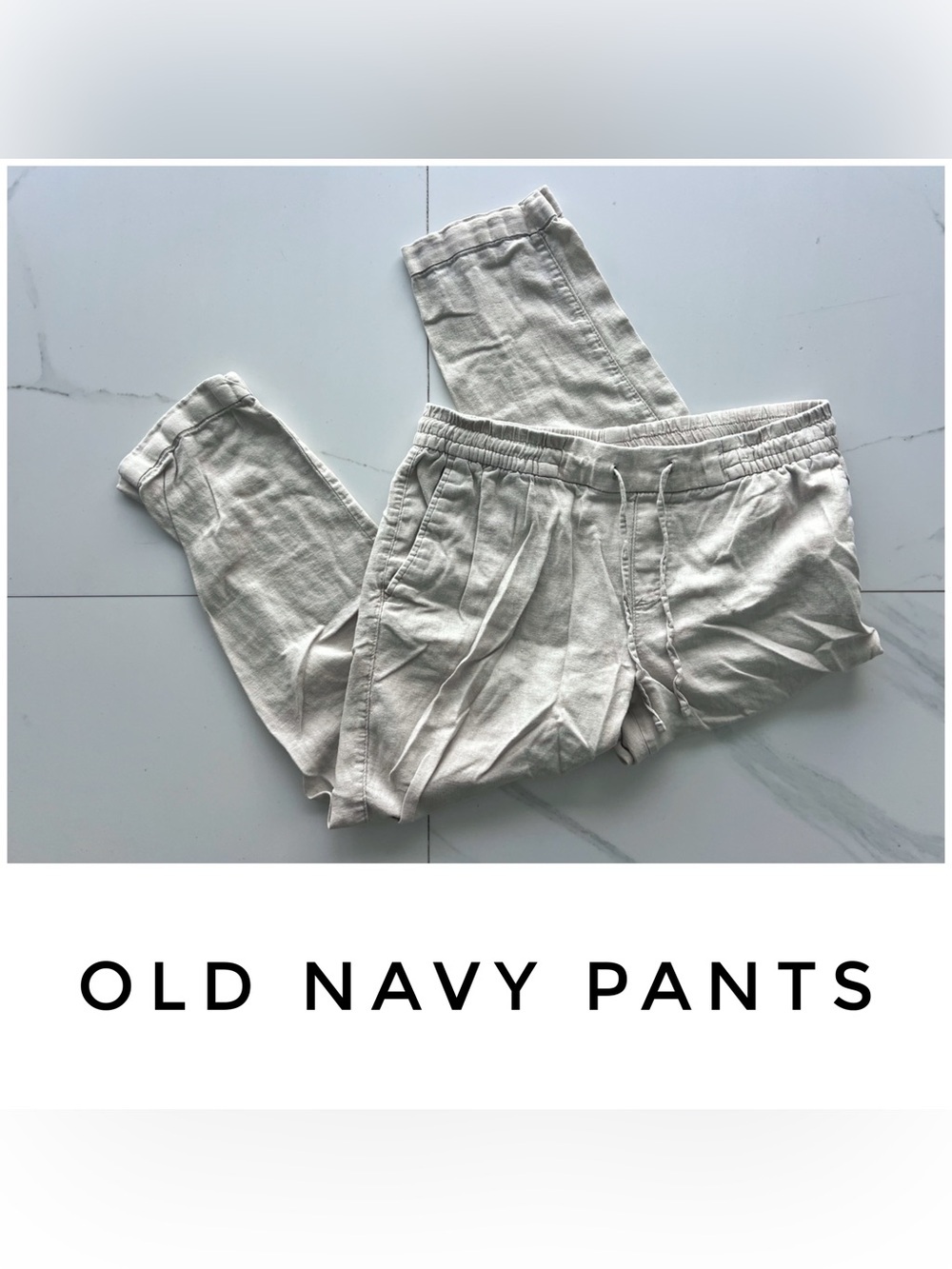 ❌Old Navy pants size Medium linen cream ankle❌